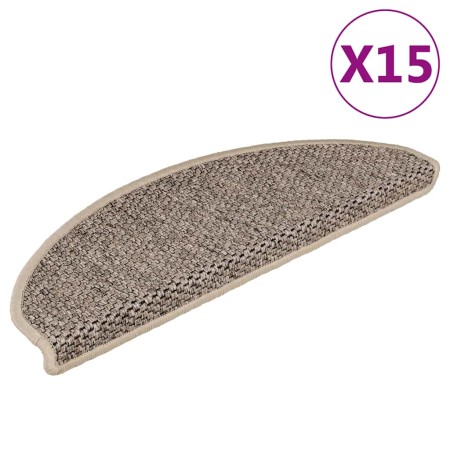 Alfombrilla autoadhesiva escalera sisal 15 uds beige 65x21x4 cm en Hogar | Comprar online en Foru.es