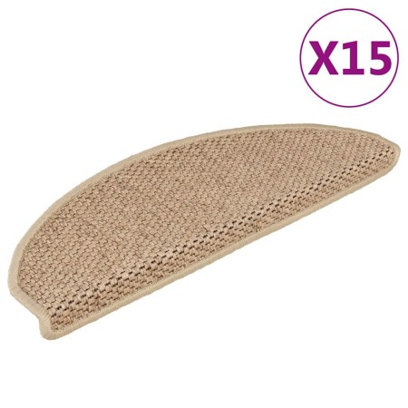 Alfombrilla autoadhesiva escalera sisal 15 uds arena 65x21x4 cm en Hogar | Comprar online en Foru.es