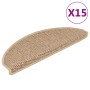 Alfombrilla autoadhesiva escalera sisal 15 uds arena 65x21x4 cm en Hogar | Comprar online en Foru.es