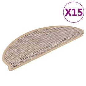 Alfombrilla autoadhesiva escalera sisal 15 uds beige 65x21x4 cm en Hogar | Comprar online en Foru.es