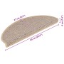 Alfombrilla autoadhesiva escalera sisal 15 uds beige 65x21x4 cm en Hogar | Comprar online en Foru.es