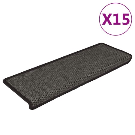 Alfombra autoadhesiva escalera sisal 15 uds antracita 65x21x4cm en Hogar | Comprar online en Foru.es
