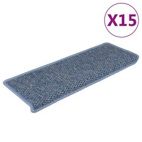 Alfombrilla autoadhesiva escalera sisal 15 uds azul 65x21x4 cm en Hogar | Comprar online en Foru.es