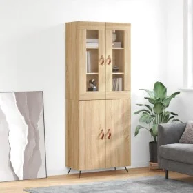 Aparador alto madera contrachapada color roble 69,5x34x180 cm de vidaXL, Aparadores - Ref: Foro24-3198188, Precio: 153,05 €, ...