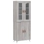 Aparador alto madera contrachapada gris sonoma 69,5x34x180 cm de vidaXL, Aparadores - Ref: Foro24-3198191, Precio: 157,86 €, ...