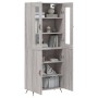 Aparador alto madera contrachapada gris sonoma 69,5x34x180 cm de vidaXL, Aparadores - Ref: Foro24-3198191, Precio: 157,86 €, ...