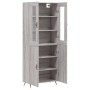 Aparador alto madera contrachapada gris sonoma 69,5x34x180 cm de vidaXL, Aparadores - Ref: Foro24-3198191, Precio: 157,86 €, ...
