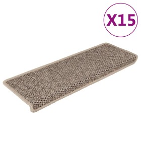 Alfombrilla autoadhesiva escalera sisal 15 uds beige 65x21x4 cm en Hogar | Comprar online en Foru.es