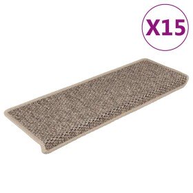 Alfombrilla autoadhesiva escalera sisal 15 uds beige 65x21x4 cm en Hogar | Comprar online en Foru.es