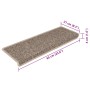 Alfombrilla autoadhesiva escalera sisal 15 uds beige 65x21x4 cm en Hogar | Comprar online en Foru.es