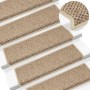 Alfombrilla autoadhesiva escalera sisal 15 uds arena 65x21x4 cm en Hogar | Comprar online en Foru.es