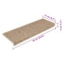 Alfombrilla autoadhesiva escalera sisal 15 uds arena 65x21x4 cm en Hogar | Comprar online en Foru.es