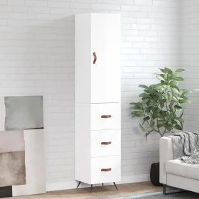 High glossy white plywood sideboard 34.5x34x180 cm by vidaXL, Sideboards - Ref: Foro24-3198827, Price: 116,20 €, Discount: %