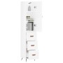 Aparador alto madera contrachapada blanco brillo 34,5x34x180 cm de vidaXL, Aparadores - Ref: Foro24-3198827, Precio: 118,00 €...