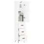 Aparador alto madera contrachapada blanco brillo 34,5x34x180 cm de vidaXL, Aparadores - Ref: Foro24-3198827, Precio: 116,20 €...