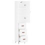 Aparador alto madera contrachapada blanco brillo 34,5x34x180 cm de vidaXL, Aparadores - Ref: Foro24-3198827, Precio: 118,00 €...