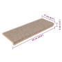 Alfombrilla autoadhesiva escalera sisal 15 uds beige 65x21x4 cm en Hogar | Comprar online en Foru.es