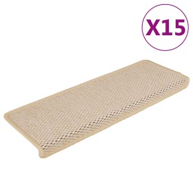 Alfombrilla autoadhesiva escalera sisal 15 uds Berber 65x21x4 cm en Hogar | Comprar online en Foru.es