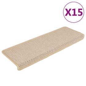 Alfombrilla autoadhesiva escalera sisal 15 uds Berber 65x21x4 cm en Hogar | Comprar online en Foru.es