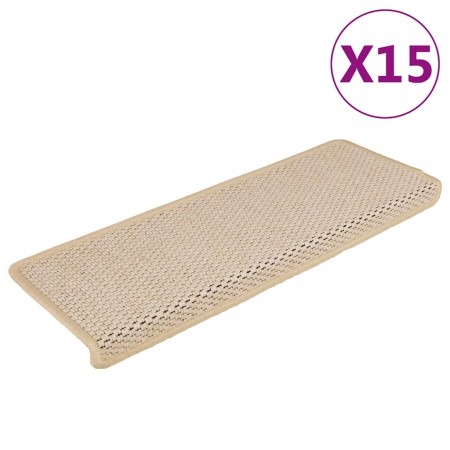 Alfombrilla autoadhesiva escalera sisal 15 uds Berber 65x21x4 cm en Hogar | Comprar online en Foru.es