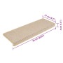 Alfombrilla autoadhesiva escalera sisal 15 uds Berber 65x21x4 cm en Hogar | Comprar online en Foru.es