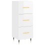 Aparador alto madera contrachapada blanco brillo 34,5x34x180 cm de vidaXL, Aparadores - Ref: Foro24-3198835, Precio: 118,99 €...