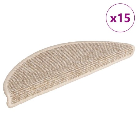 Felpudos para escaleras 15 uds 56x17x3 cm Beige Claro Semicircular en Hogar | Comprar online en Foru.es