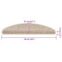 Felpudos para escaleras 15 uds 56x17x3 cm Beige Claro Semicircular en Hogar | Comprar online en Foru.es