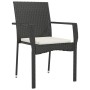 Sillas de jardín con cojines 4 unidades ratán sintético negro de vidaXL, Sillas de jardín - Ref: Foro24-319883, Precio: 229,2...