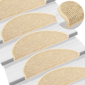 Felpudos para escaleras 15 uds 65x21x4 cm Beige Claro Semicircular Grande en Hogar | Comprar online en Foru.es