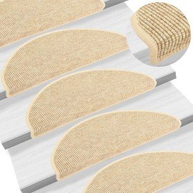 Felpudos para escaleras 15 uds 65x21x4 cm Beige Claro Semicircular Grande en Hogar | Comprar online en Foru.es