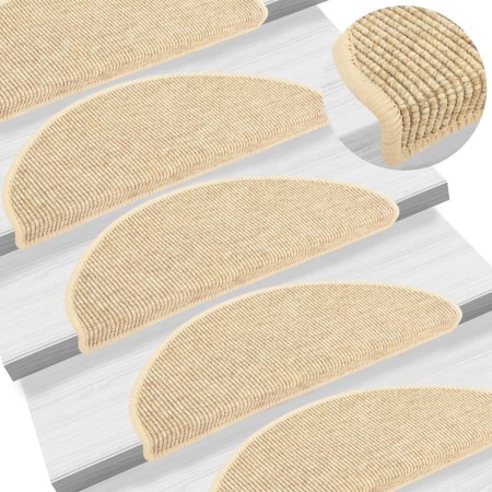 Felpudos para escaleras 15 uds 65x21x4 cm Beige Claro Semicircular Grande en Hogar | Comprar online en Foru.es
