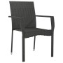 Sillas de jardín con cojines 4 unidades ratán sintético negro de vidaXL, Sillas de jardín - Ref: Foro24-319883, Precio: 229,2...