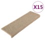 Felpudos para escaleras 15 unidades 65x21x4 cm Beige oscuro Borde rectangular en Hogar | Comprar online en Foru.es