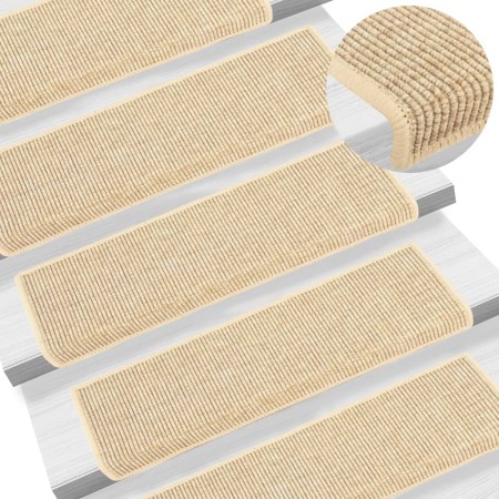 Alfombrillas para escaleras 15 unidades 65x21x4 cm Beige claro Borde rectangular en Hogar | Comprar online en Foru.es