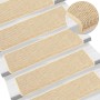 Alfombrillas para escaleras 15 unidades 65x21x4 cm Beige claro Borde rectangular en Hogar | Comprar online en Foru.es