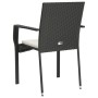 Sillas de jardín con cojines 4 unidades ratán sintético negro de vidaXL, Sillas de jardín - Ref: Foro24-319883, Precio: 229,2...