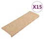 Alfombrillas para escaleras 15 unidades 65x21x4 cm Marrón claro Borde rectangular en Hogar | Comprar online en Foru.es