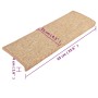 Alfombrillas para escaleras 15 unidades 65x21x4 cm Marrón claro Borde rectangular en Hogar | Comprar online en Foru.es
