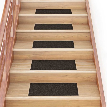 Felpudos autoadhesivos para escaleras, 15 unidades, 60 x 25 cm, marrón oscuro, rectangulares en Hogar | Comprar online en Foru.e