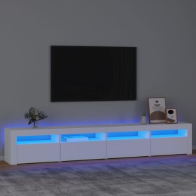 Mueble de TV con luces LED blanco 240x35x40 cm de vidaXL, Muebles TV - Ref: Foro24-3152762, Precio: 189,00 €, Descuento: %