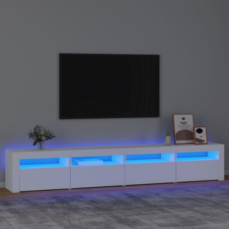 Mueble de TV con luces LED blanco 240x35x40 cm de vidaXL, Muebles TV - Ref: Foro24-3152762, Precio: 189,00 €, Descuento: %