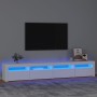 Mueble de TV con luces LED blanco 240x35x40 cm de vidaXL, Muebles TV - Ref: Foro24-3152762, Precio: 189,00 €, Descuento: %