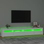 Mueble de TV con luces LED blanco 240x35x40 cm de vidaXL, Muebles TV - Ref: Foro24-3152762, Precio: 189,00 €, Descuento: %