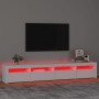 Mueble de TV con luces LED blanco 240x35x40 cm de vidaXL, Muebles TV - Ref: Foro24-3152762, Precio: 189,00 €, Descuento: %