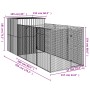 Caseta de perros con corral acero galvanizado 165x455x181 cm de vidaXL, Casetas para perros - Ref: Foro24-3189099, Precio: 51...