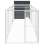 Caseta perros con corral acero galvanizado gris 165x1067x181 cm de vidaXL, Casetas para perros - Ref: Foro24-3189102, Precio:...
