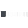 Caseta perros con corral acero galvanizado gris 165x863x181 cm de vidaXL, Casetas para perros - Ref: Foro24-3189101, Precio: ...