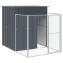 Caseta perros con corral acero galvanizado gris 165x863x181 cm de vidaXL, Casetas para perros - Ref: Foro24-3189101, Precio: ...