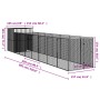 Caseta perros con corral acero galvanizado gris 165x863x181 cm de vidaXL, Casetas para perros - Ref: Foro24-3189101, Precio: ...